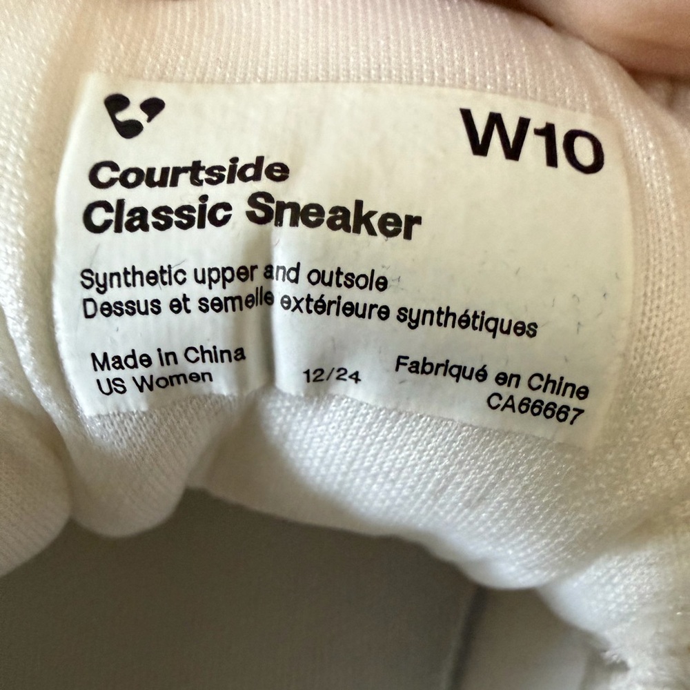 VESSI waterproof Courtside Cream Sneakers with Peach Accents - Picture 7 of 10